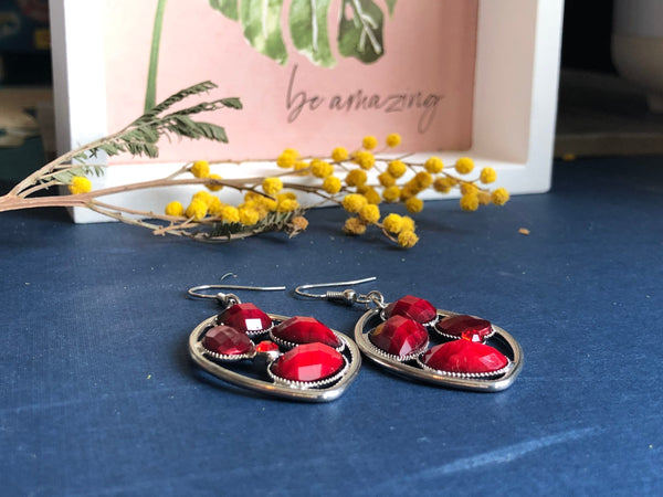 Boucles oreilles rouges Comme un ange