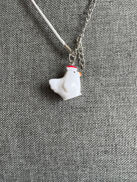 Collier petite poule blanche - Comme un ange