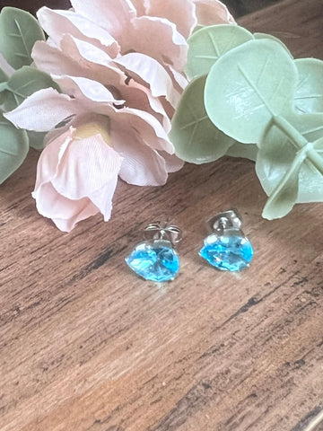 Boucles oreilles cristal bleu Comme un ange