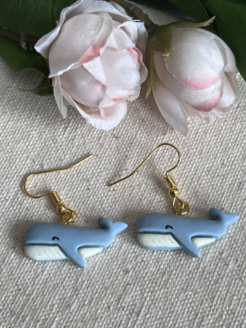 Boucles oreilles baleine bleue Comme un ange