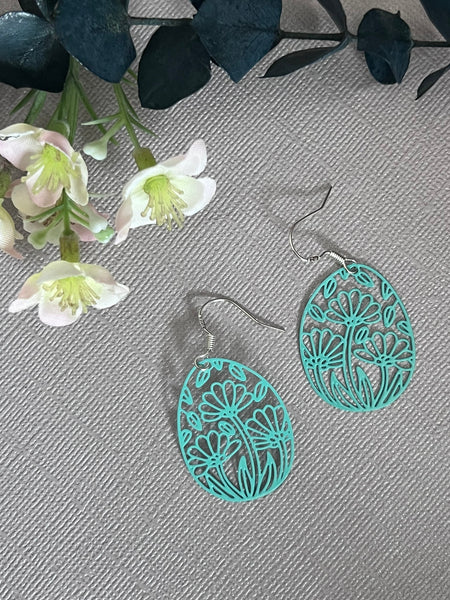 Boucles oreilles œuf de Pâques fleuris Comme un ange