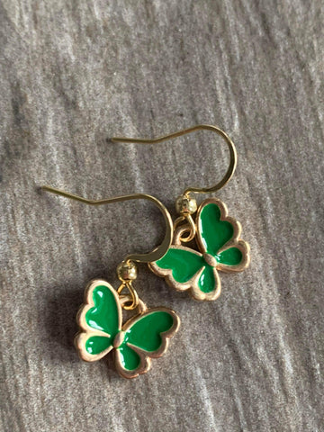 Boucles d’oreilles Petit papillon vert Comme un ange