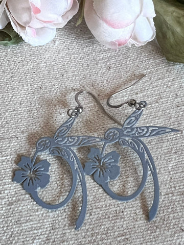 Boucles d’oreilles breloque alliage de métaux gris colibri Comme un ange