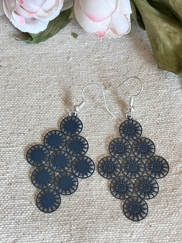 Boucles d’oreilles géométriques grises Comme un ange