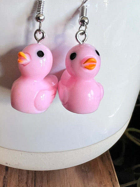 Boucles oreilles petits canards roses Comme un ange