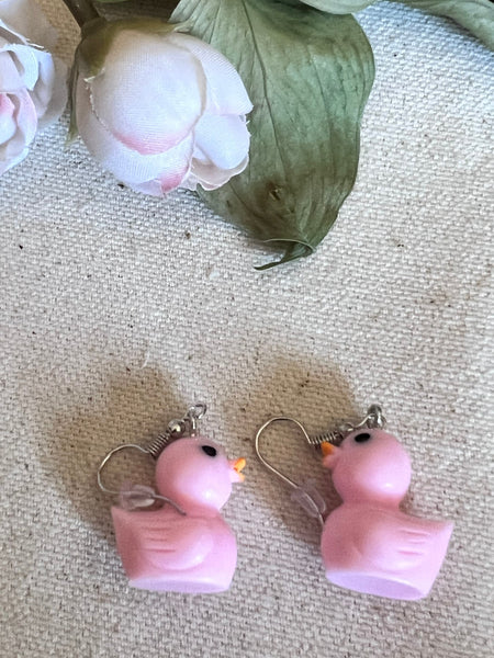 Boucles oreilles petits canards roses Comme un ange