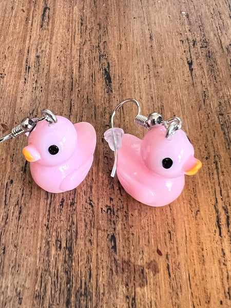 Boucles oreilles petits canards roses Comme un ange