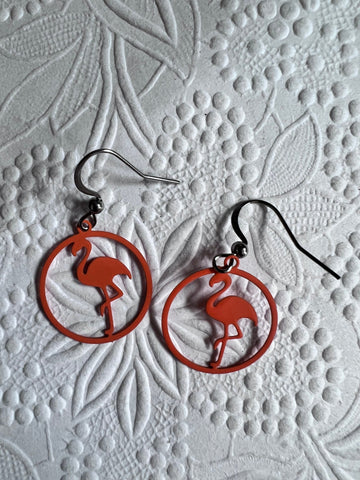 Boucles oreilles flamants roses Comme un ange