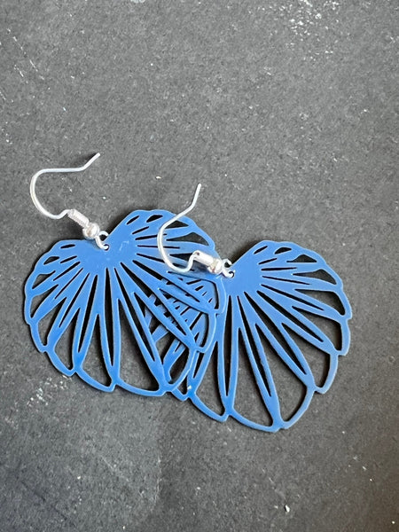 Bijoux boucles oreilles feuilles bleues feuilles tropicales feuilles bananiers Comme un ange