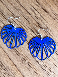 Bijoux boucles oreilles feuilles bleues feuilles tropicales feuilles bananiers Comme un ange