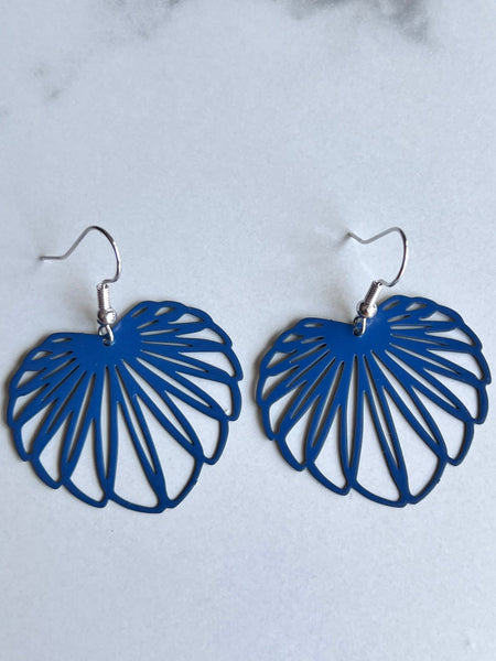 Bijoux boucles oreilles feuilles bleues feuilles tropicales feuilles bananiers Comme un ange