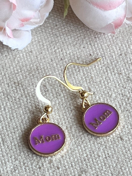 Boucles oreilles mom mauve Comme un ange