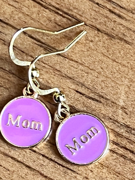 Boucles oreilles mom mauve Comme un ange