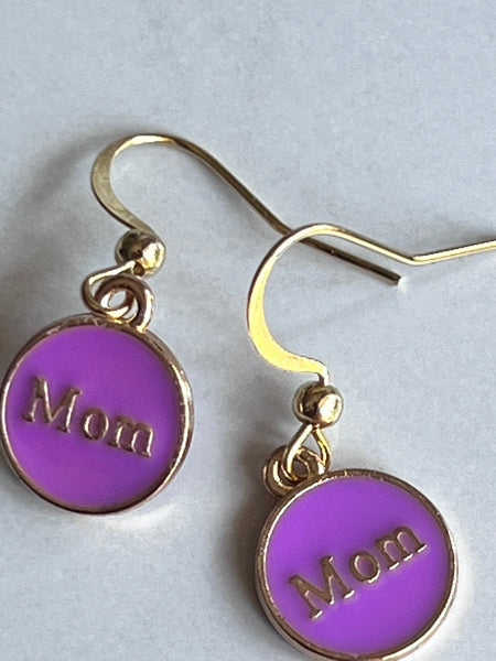 Boucles oreilles mom mauve Comme un ange