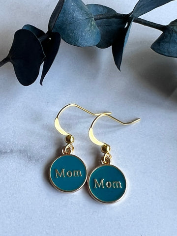 Boucles oreilles mom teal aqua Comme un ange