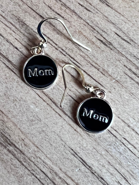 Boucles oreilles mom noires Comme un ange