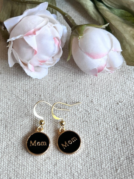 Boucles oreilles mom noires Comme un ange