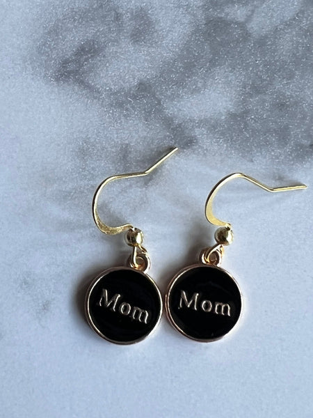 Boucles oreilles mom noires Comme un ange