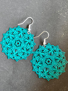 Mandalas vert boucles d’oreilles Comme un ange