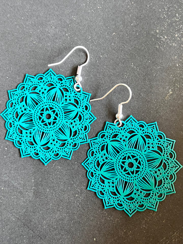 Mandalas vert boucles d’oreilles Comme un ange