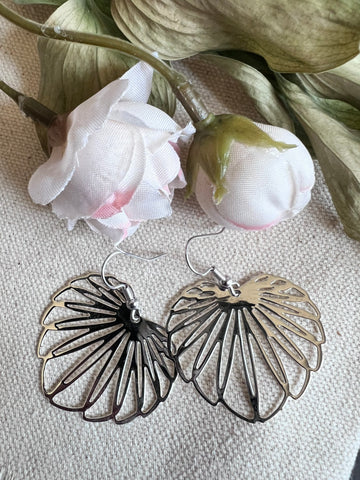 Bijoux boucles oreilles feuilles argent feuilles tropicales feuilles bananiers Comme un ange