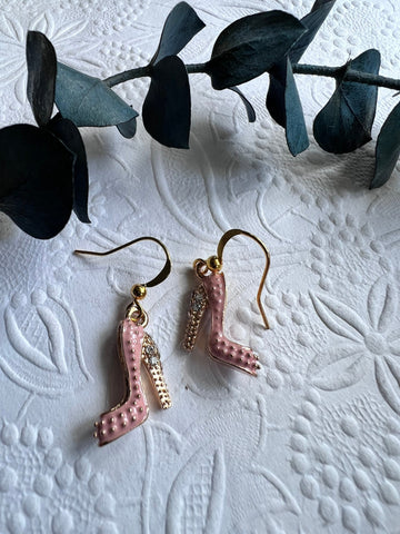 Boucles d’oreilles talons hauts roses Comme un ange