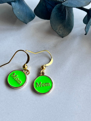 Boucles oreilles mom verte Comme un ange