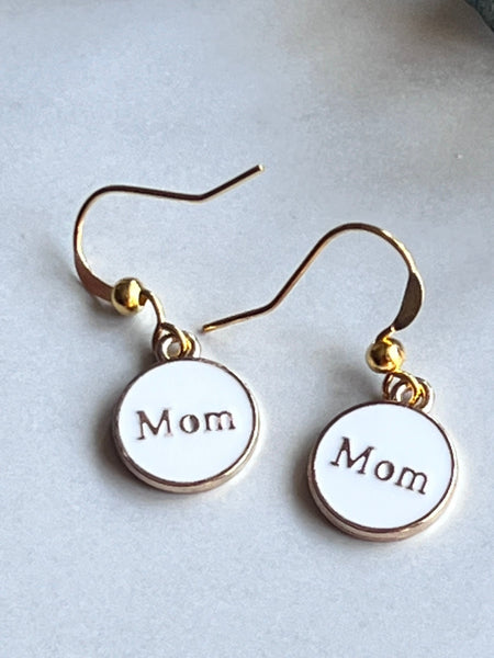 Boucles oreilles mom blanche Comme un ange