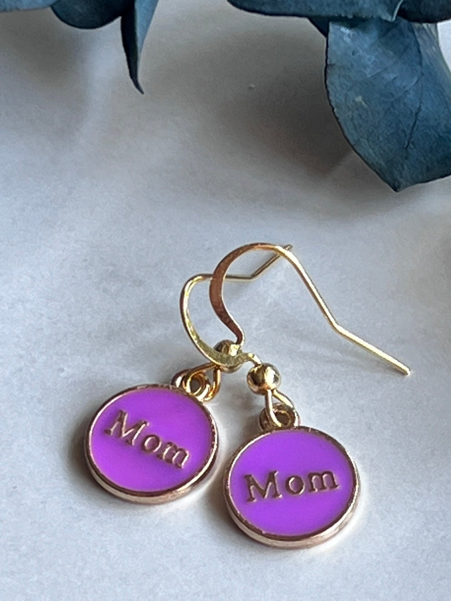 Boucles oreilles mom mauve Comme un ange