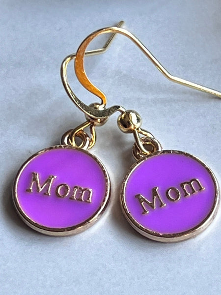 Boucles oreilles mom mauve Comme un ange