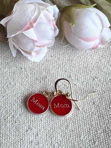 Boucles oreilles mom rouges Comme un ange