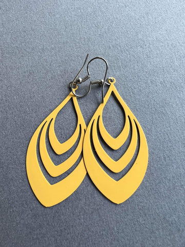 Boucles d’oreilles gouttes double jaunes Comme un ange