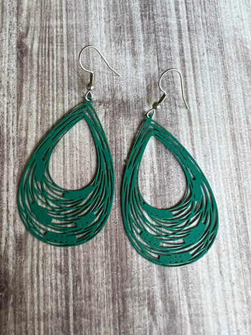 Boucles d’oreilles breloque goutte turquoise foncé Comme un ange