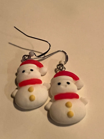 Boucles oreilles bonhomme de neige       bijoux de Noël Comme un ange