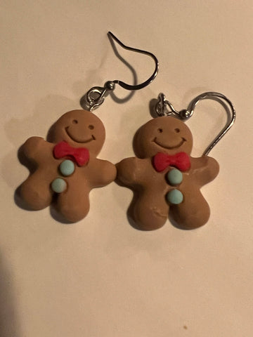 Boucles oreilles bonhomme de pain épicé    bijoux de Noël Comme un ange