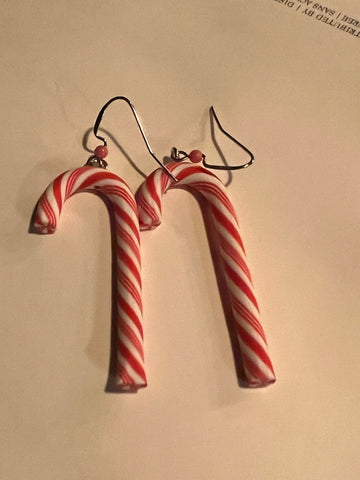 Boucles oreilles canne de bonbon  de noël     bijoux de Noël Comme un ange